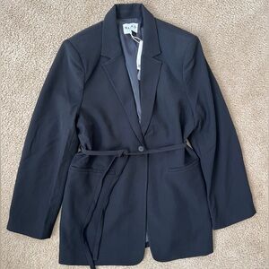 NWT NA-KD Belted Blazer - Black - Size EU 42